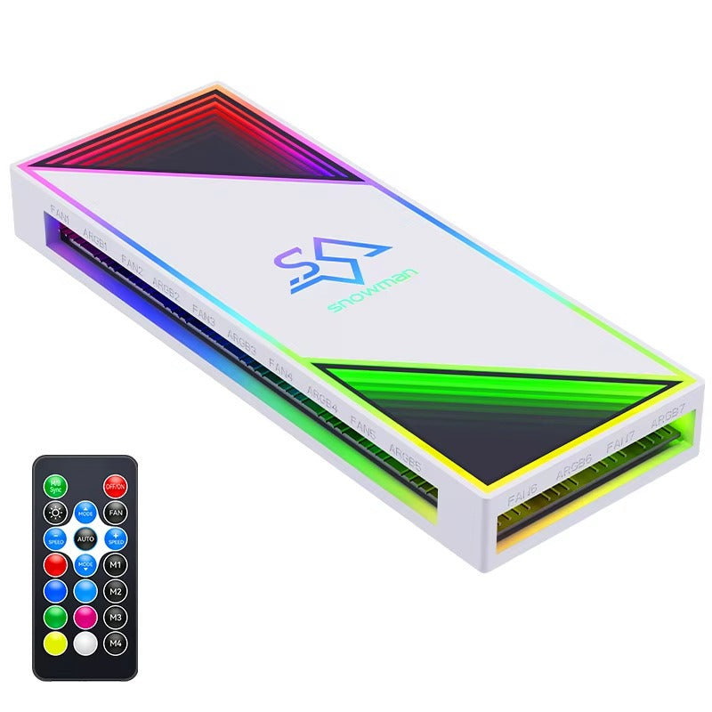 בקר 12 מאווררים לבן ARGB