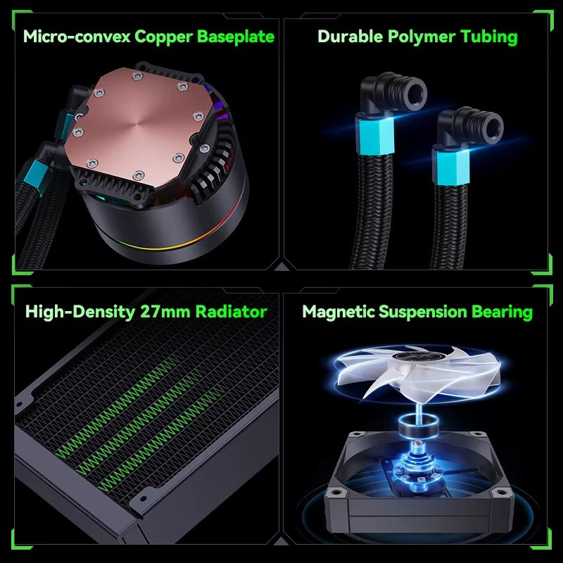 קירור נוזלי למעבד 360mm ARGB עם צג דיגיטלי