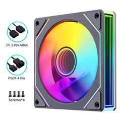 מאוורר מארז LK120 שחור בגודל 120 מ״מ עם תאורת ARGB PWM